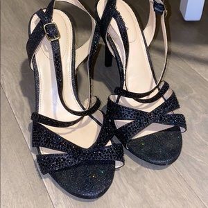 Maripre Black Sparkle Heels Size 6.5
